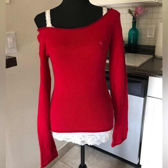 Abercrombie & Fitch | Sweaters | Vintage Abercrombie Red Rabbit Hair ...
